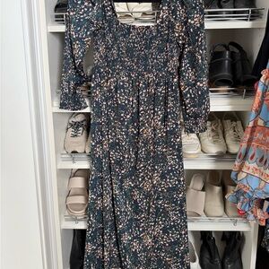 Ingrid & Isabel Navy Floral Long Sleeve Dress Maternity